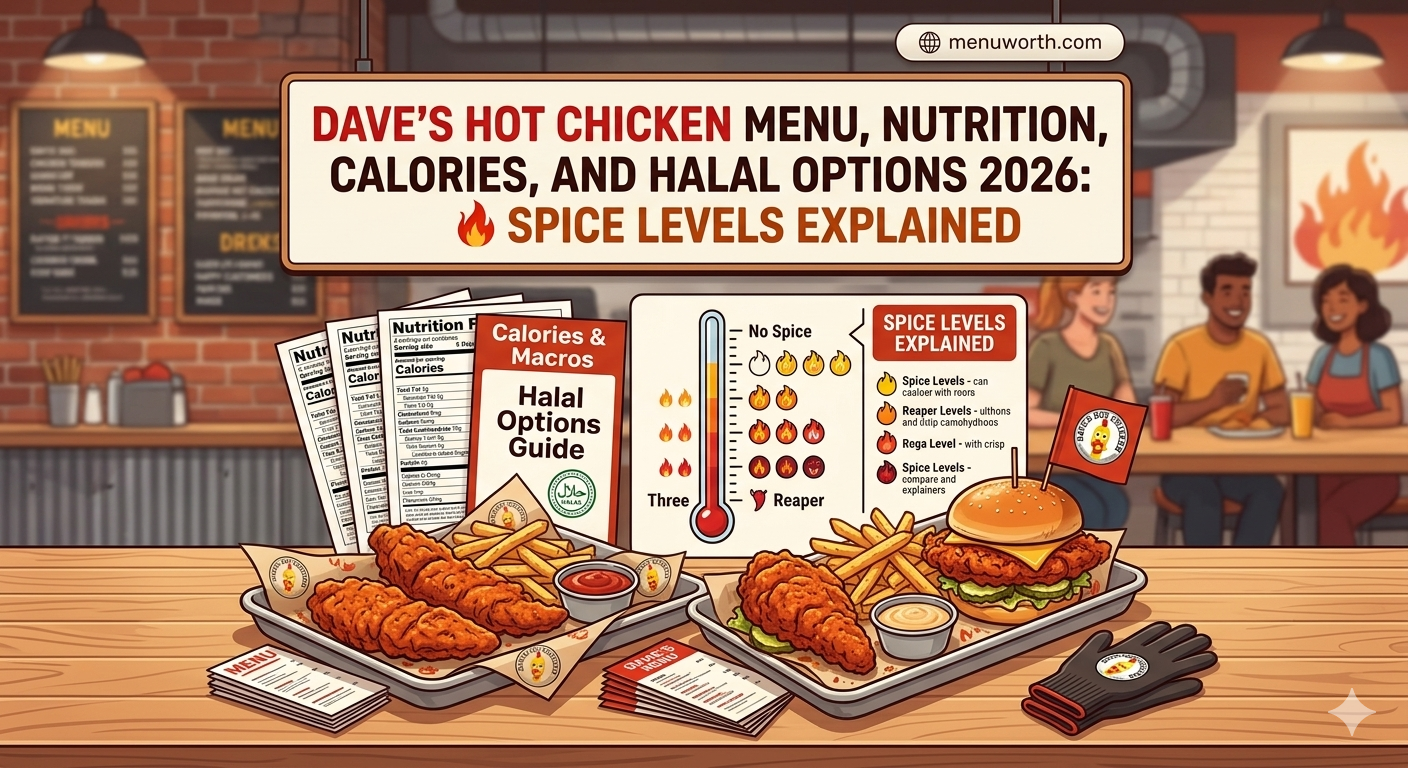 Dave's Hot Chicken Menu, Nutrition, Calories, and Halal Options 2026: Spice Levels Explained