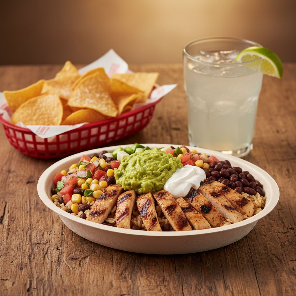 A satisfying, freshly prepared Chipotle meal on a table A satisfying, freshly prepared Chipotle meal on a table