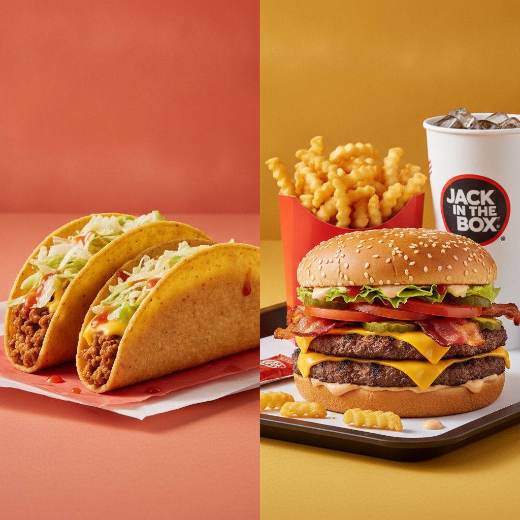 Comparing cheapest Jack in the Box tacos with most expensive burger Comparing cheapest Jack in the Box tacos with most expensive burger