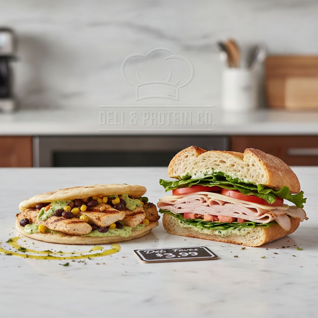 Subway's Fresh Value Menu items including Deli Faves and Protein Pockets Subway's Fresh Value Menu items including Deli Faves and Protein Pockets