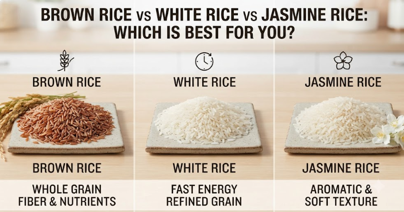 Brown Rice vs White Rice vs Jasmine Rice: Which Rice Should You Buy for Weight Loss, Diabetes & Daily Eating?