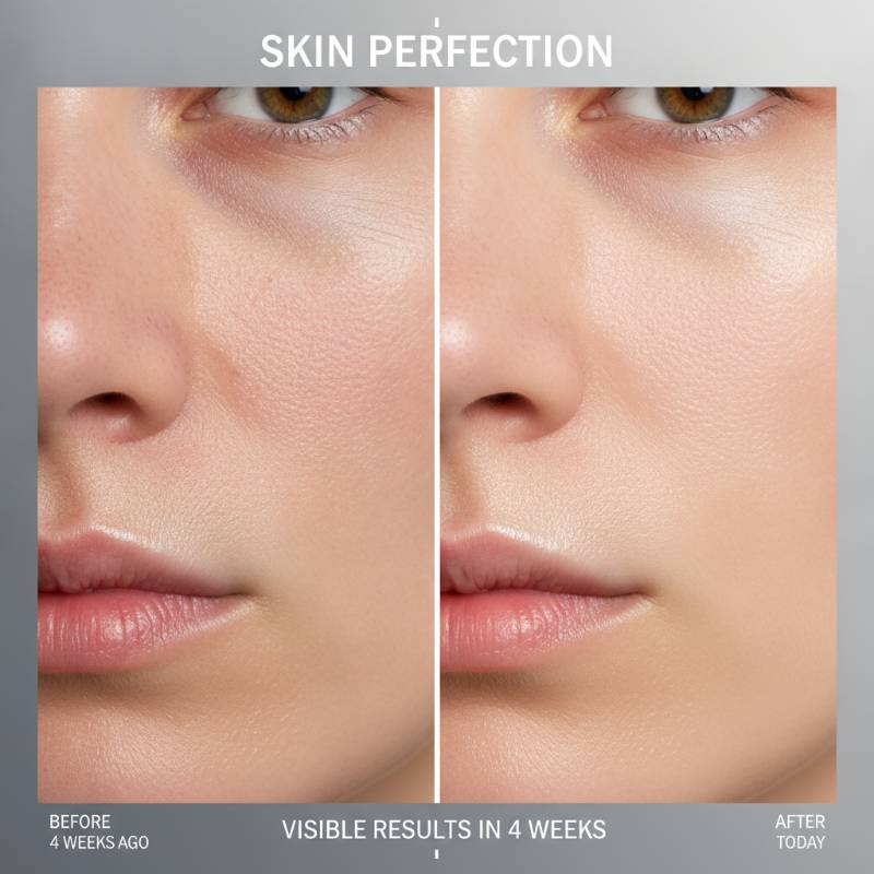 Before and after skin texture comparison.