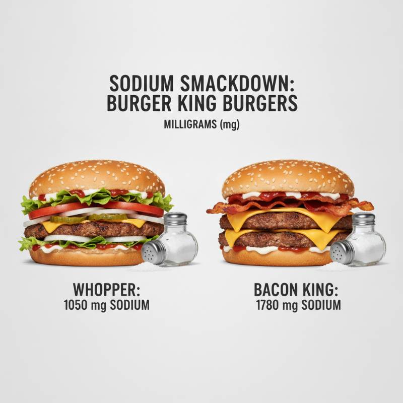 Comparison of sodium levels in different Burger King burgers