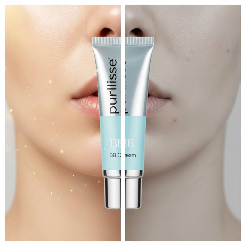 Highlighting pros and cons of Purlisse BB Cream with light and dark elements