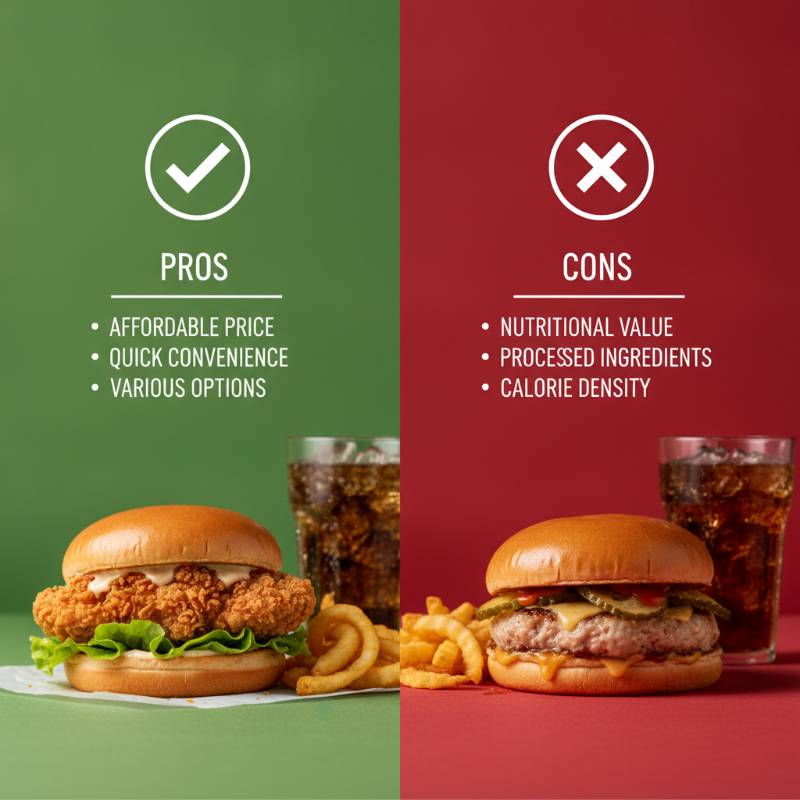 A green checkmark and red cross icon next to a KFC box