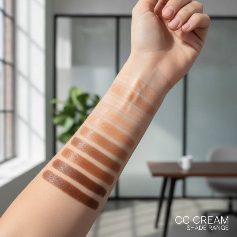 Color swatches of IT Cosmetics CC Cream shades on skin