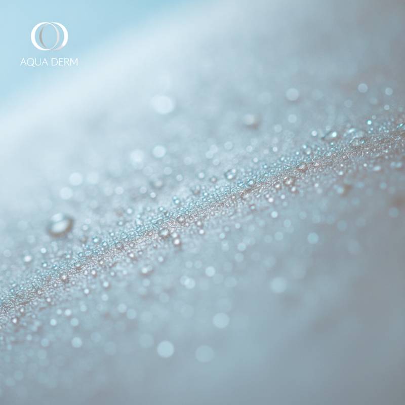 Close up of clean pores on skin with water mist