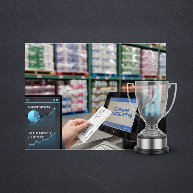 A shopper scanning coupons at a BJ's Wholesale Club register.