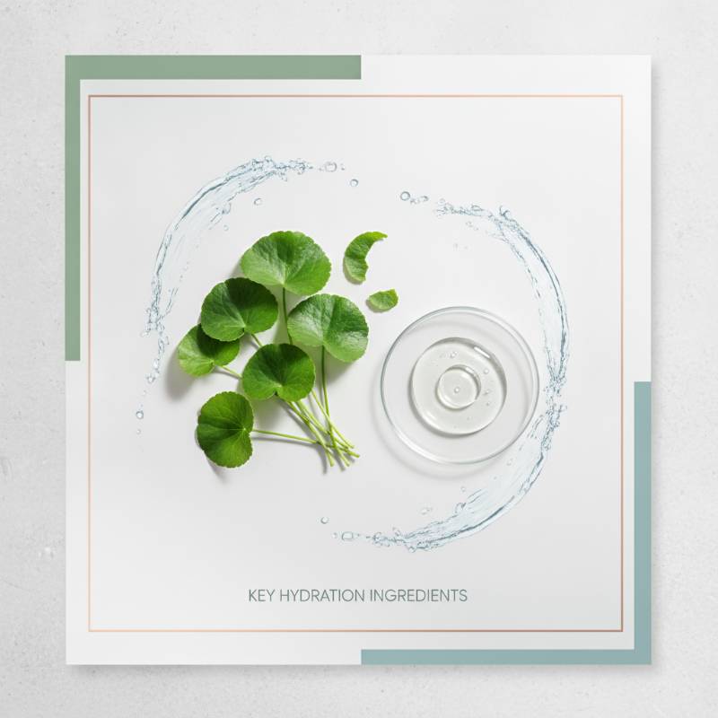 Key ingredients of L'Oreal Glass Skin Mask including hyaluronic acid and centella asiatica