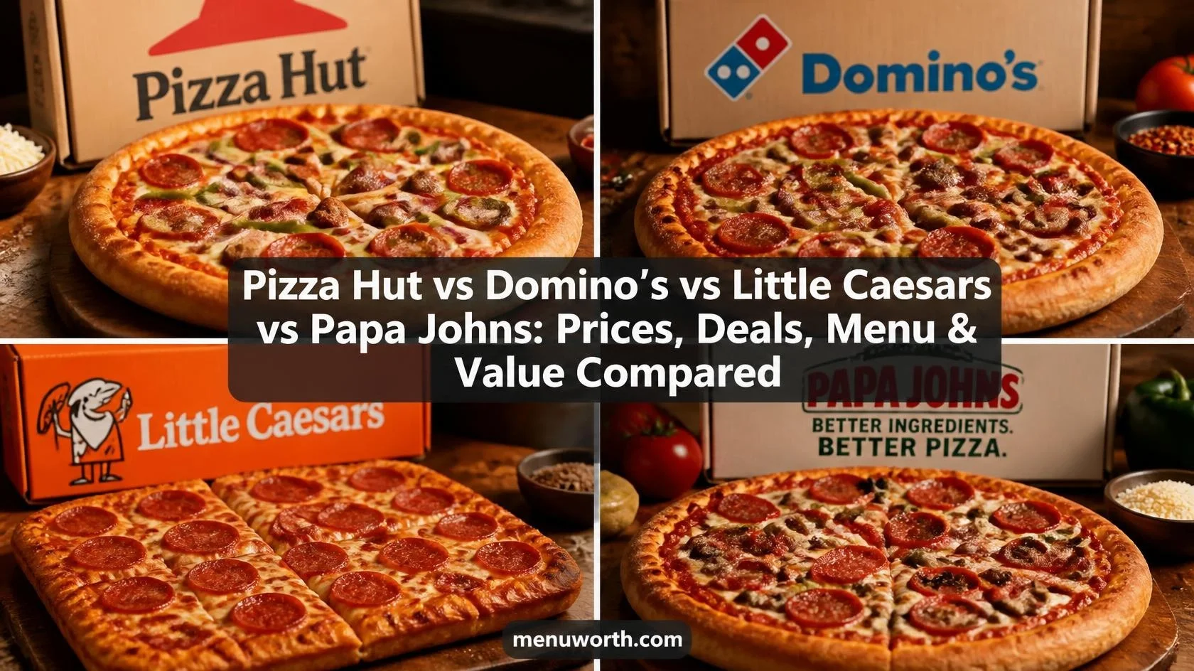 Pizza Hut vs Domino’s vs Little Caesars vs Papa Johns: Prices, Deals, Menu & Value Compared